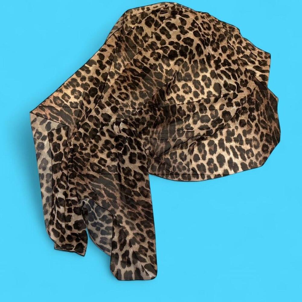 Leopard print sheer scarf wrap